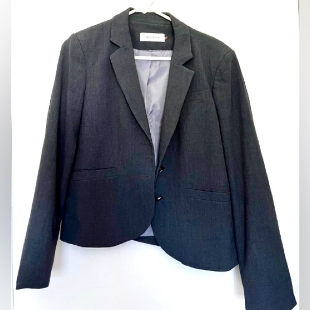 Dark Gray Calvin Klein Lined Blazer Size 10